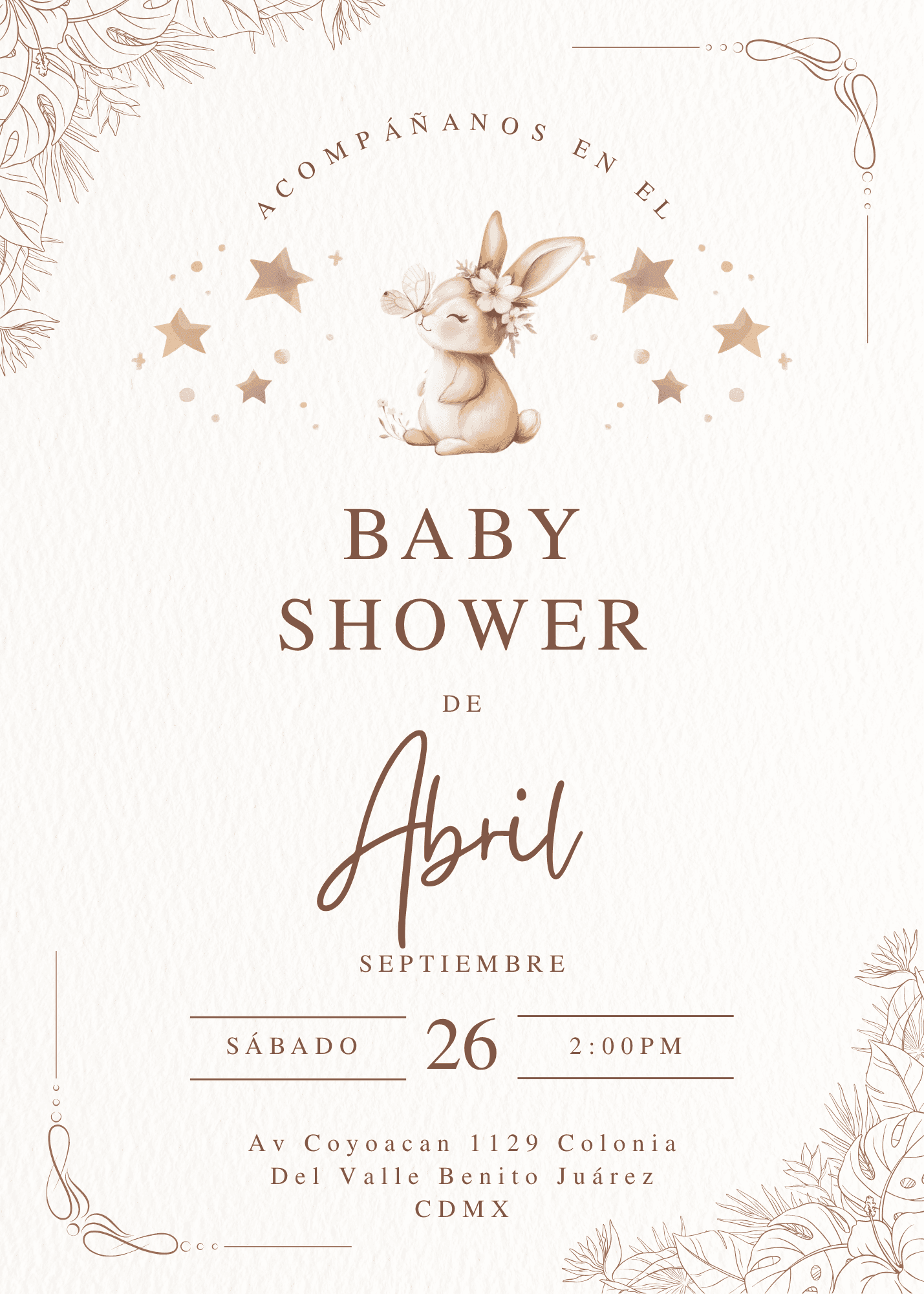 Invitación al Baby Shower de Abril